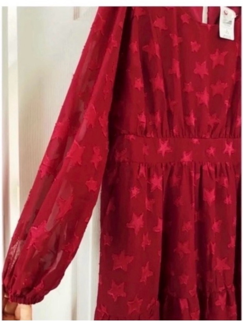 TORRID Magenta Star Print Embroidered Midi Dress - Picture 7 of 9